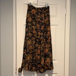 Floral Ruffled Maxi Skirt